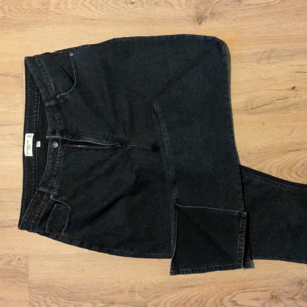 Abercrombie Curve Love Skinny High-rise 18 Long, black jeans